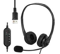 Gaming Headset,Headsets with Microphone,USB PC Headset,Clear Voice,Super Light, Ultra Comfort,2M Long Cable,Noise Cancelling & Audio Controls, PC Headphone for Gaming Skype Call Center Office Computer