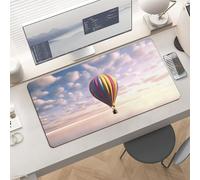 Gaming Hot Air Balloon Over The Sea Mouse Pad 24x12 Large Desk Mat with Non-Slip Rubber & Smooth Surface Foldable Desk Pad for Keyboard and Mouse Laptop Computer Mousepad for Office Home Remote Work