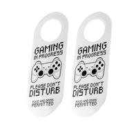 Gaming In Progress Door Hanger Pack Of 2 For Game Room Decors Dont Disturb Food And Drink Permitted Bedroom Door Sign Game Room Sign