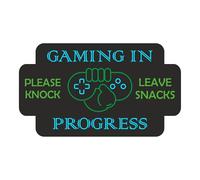 Gaming In Progress - Please Knock - Leave Snacks - Kids Bedroom Door Sign - Private - No Entry