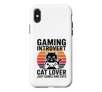 Gaming Introvert Cat Lover Just Games And Cats Case for iPhone X/XS