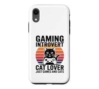 Gaming Introvert Cat Lover Just Games And Cats Case for iPhone XR