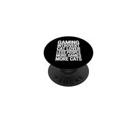 Gaming Introvert Cat Lover Less People More Games More Cats PopSockets Adhesive PopGrip