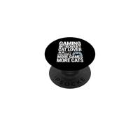 Gaming Introvert Cat Lover Less People More Games More Cats PopSockets Adhesive PopGrip