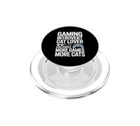 Gaming Introvert Cat Lover Less People More Games More Cats PopSockets PopGrip for MagSafe