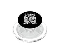 Gaming Introvert Cat Lover Less People More Games More Cats PopSockets PopGrip for MagSafe