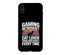 Gaming Introvert Cat Lover Purrs Over People Every Time Case for iPhone XS Max