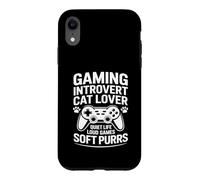 Gaming Introvert Cat Lover Quiet Life Loud Games Soft Purrs Case for iPhone XR