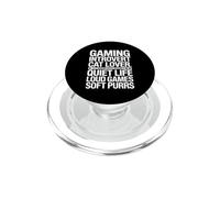 Gaming Introvert Cat Lover Quiet Life Loud Games Soft Purrs PopSockets PopGrip for MagSafe