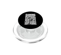 Gaming Introvert Cat Lover Quiet Life Loud Games Soft Purrs PopSockets PopGrip for MagSafe