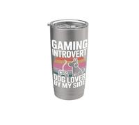 Gaming Introvert Dog Lover By My Side Stainless Steel Insulated Tumbler