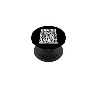 Gaming Introvert Dog Lover Coffee Games No Conversations PopSockets Adhesive PopGrip