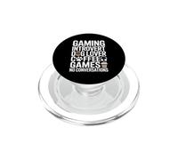 Gaming Introvert Dog Lover Coffee Games No Conversations PopSockets PopGrip for MagSafe