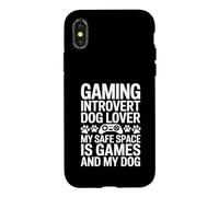 Gaming Introvert Dog Lover My Safe Space Is Games And My Dog Case for iPhone X/XS