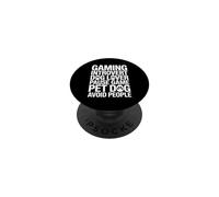 Gaming Introvert Dog Lover Pause Game Pet Dog Avoid People PopSockets Adhesive PopGrip