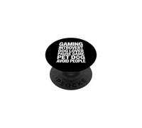 Gaming Introvert Dog Lover Pause Game Pet Dog Avoid People PopSockets Adhesive PopGrip