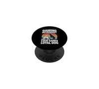 Gaming Introvert Dog Lover Quiet Life Loud Games Loyal Dog PopSockets Adhesive PopGrip