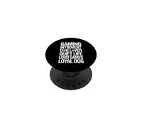 Gaming Introvert Dog Lover Quiet Life Loud Games Loyal Dog PopSockets Adhesive PopGrip