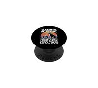 Gaming Introvert Dog Lover Quiet Life Loud Games Loyal Dog PopSockets Adhesive PopGrip