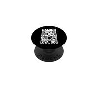 Gaming Introvert Dog Lover Quiet Life Loud Games Loyal Dog PopSockets Adhesive PopGrip