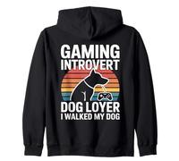 Gaming Introvert Dog Loyer I Walked My Dog Zip Hoodie