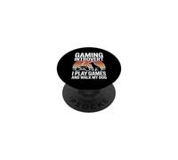 Gaming Introvert I Play Games And Walk My Dog PopSockets Adhesive PopGrip