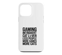 Gaming Introvert Less People More Games More Cat Case for iPhone 13 Pro Max
