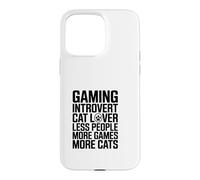 Gaming Introvert Less People More Games More Cat Case for iPhone 15 Pro Max