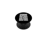 Gaming Introvert Less People More Gaming More Dogs PopSockets Adhesive PopGrip