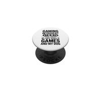 Gaming Introvert My Safe Space Is Games And My Dog PopSockets Adhesive PopGrip