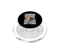 Gaming Introvert Quiet Life Loud Games Soft Purrs Cat PopSockets PopGrip for MagSafe
