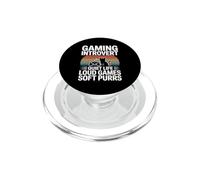 Gaming Introvert Quiet Life Loud Games Soft Purrs Cat PopSockets PopGrip for MagSafe