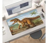 Gaming Jurassic Period Dinosaur Mouse Pad 24x12 Large Desk Mat with Non-Slip Rubber & Smooth Surface Foldable Desk Pad for Keyboard and Mouse Laptop Computer Mousepad for Office Home Remote Work