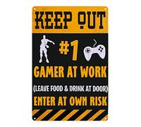 Gaming Keep Out Door Sign - Funny Novelty Gift for obsessive Gamers - Perfect For Gaming Addict Teens Son's Husbands Men Bedroom Man Cave 12x16inch