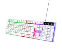 Gaming Keyboard, 104 Keys RGB Backlit Mechanical Wired Keyboard with Anti-Ghosting, Spill-Resistant ABS Design for PC Laptop, 1.5m Cable, Black