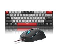Gaming Keyboard and Mouse Combo, 60% Compact Mechanical With Blue LED Backlit, PC Gaming Mouse, Detachable Type C to A Cable Wired for PC/Laptop