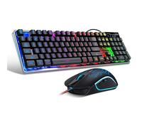 Gaming Keyboard and Mouse Combo, MageGee K1 RGB LED Backlit Keyboard with 104 Key Computer Gaming Keyboard for PC/Laptop (Black)