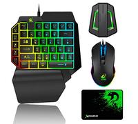 Gaming Keyboard and Mouse Combo, Wired 39 Keys Mechanical Feeling Rainbow LED Backlit Keyboard and RGB Gaming Mouse and LED Backlit Converter Compatible with PS4/Xbox One/Nintendo Switch/PS3 /PC