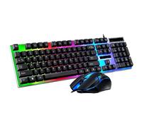 Gaming Keyboard and Mouse Wired 60 Percent Keyboard Portable Light Up Keyboard for Computer Laptop Typewriter Backlit Keyboard Gaming Accessories Cool Stuff Gifts for Teenage Boys Men Women (Black)
