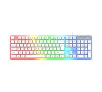 Gaming Keyboard Full Size LED Backlit Quiet Computer 104 Keys Corded Keyboard for PC Desktop Office Floating Keys