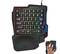 Gaming Keyboard - Gamepad with Reconnectable Mechanical Switch, Mini Wired RGB Backlit Keyboard with One Hand, Customizable Macro Keys | Compact Ergonomic PC Controller for
