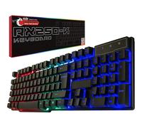 Gaming keyboard RGB USB wired Rainbow Keyboard designed for PC gamers, PS4, PS5, laptop, XBOX, Nintendo switch, Orzly - RX-250 Hornet edition