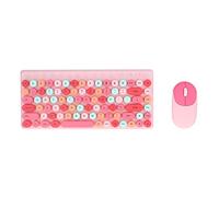 Gaming Keyboards Mouse Combo, Mix Color 86 Keys Retro Keyboard, 1200DPI Gaming Keyboard Wireless, with Mini Mouse/2.4G Wireless Receiver (Pink)