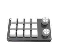Gaming Keypad, 12 Keys Multifunctional Mini One-Handed Macro Keyboard with 2 Knobs, Plug and Play for Office, Game, Music, Media, Industrial Control