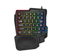Gaming Keypad Single Handed RGB 35 Keys Small with Wrist Rest for Tablet