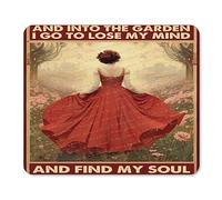 Gaming Laptop Mouse Pad, and Into The Garden I Go to Lose My Mind & Find My Soul, Mouse Mat Square Mouse Pad Non-Slip Rubber Base MousePads for Office Laptop Computer 10 x 12 Inch