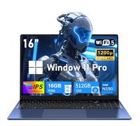 Gaming Laptop,Windows 11 Pro Laptops with Office 365,16 Inch Laptop Computer 2026,16GB RAM 512GB SSD,N150 Processor(4C/4T),6000 mAh Battery,Backlit Keyboard,1200P FHD,2-Year Warranty,Business,Student