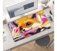 Gaming Little Fox in The Car Mouse Pad 24x12 Large Desk Mat with Non-Slip Rubber & Smooth Surface Foldable Desk Pad for Keyboard and Mouse Laptop Computer Mousepad for Office Home Remote Work
