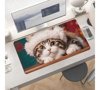 Gaming Little Kitten Mouse Pad 24x12 Large Desk Mat with Non-Slip Rubber & Smooth Surface Foldable Desk Pad for Keyboard and Mouse Laptop Computer Mousepad for Office Home Remote Work