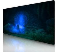 Gaming Mat 900 x 400 mm - Mystic Illustration, Non-Slip Rubber Base, Waterproof Surface, Witch Atmosphere
